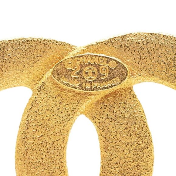 CHANEL CC Logos Vintage Brooch Gold Tone Pin 29 Auth - Picture 5 of 6